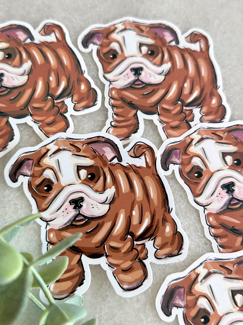 "Bulldog Puppy" Dog Lover Sticker