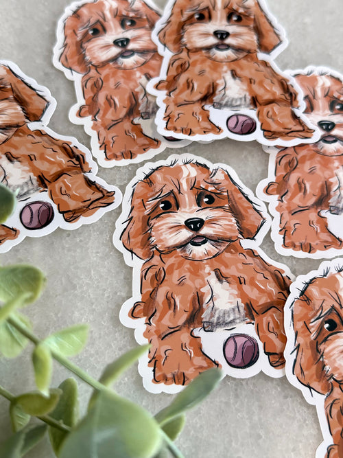 "Cavapoo Puppy" Dog Lover Sticker