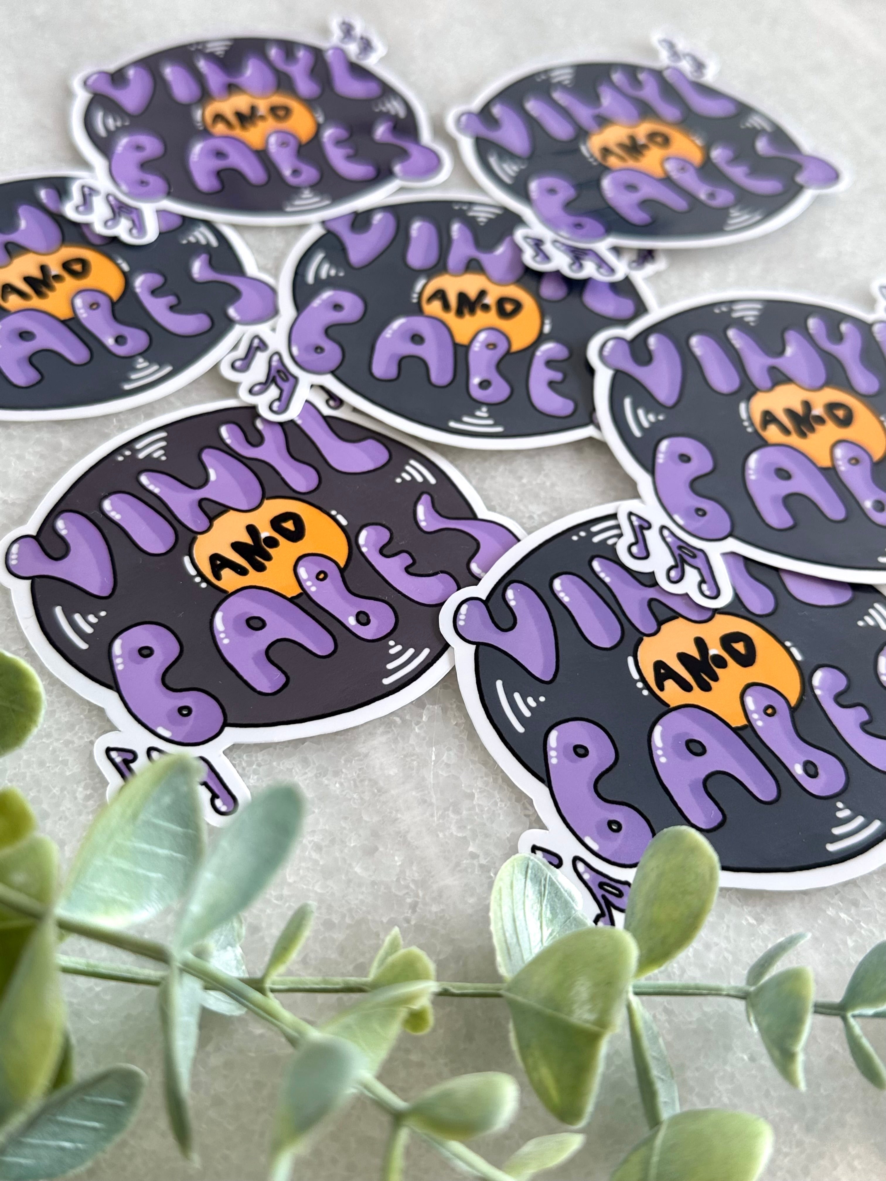 "Vinyl & Babes" Music Lover Sticker