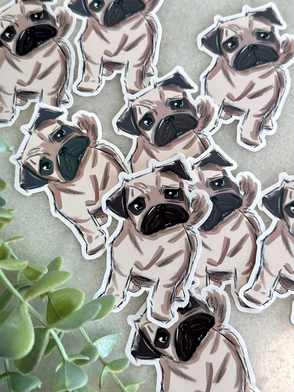 "Pug Puppy" Dog Lover Sticker