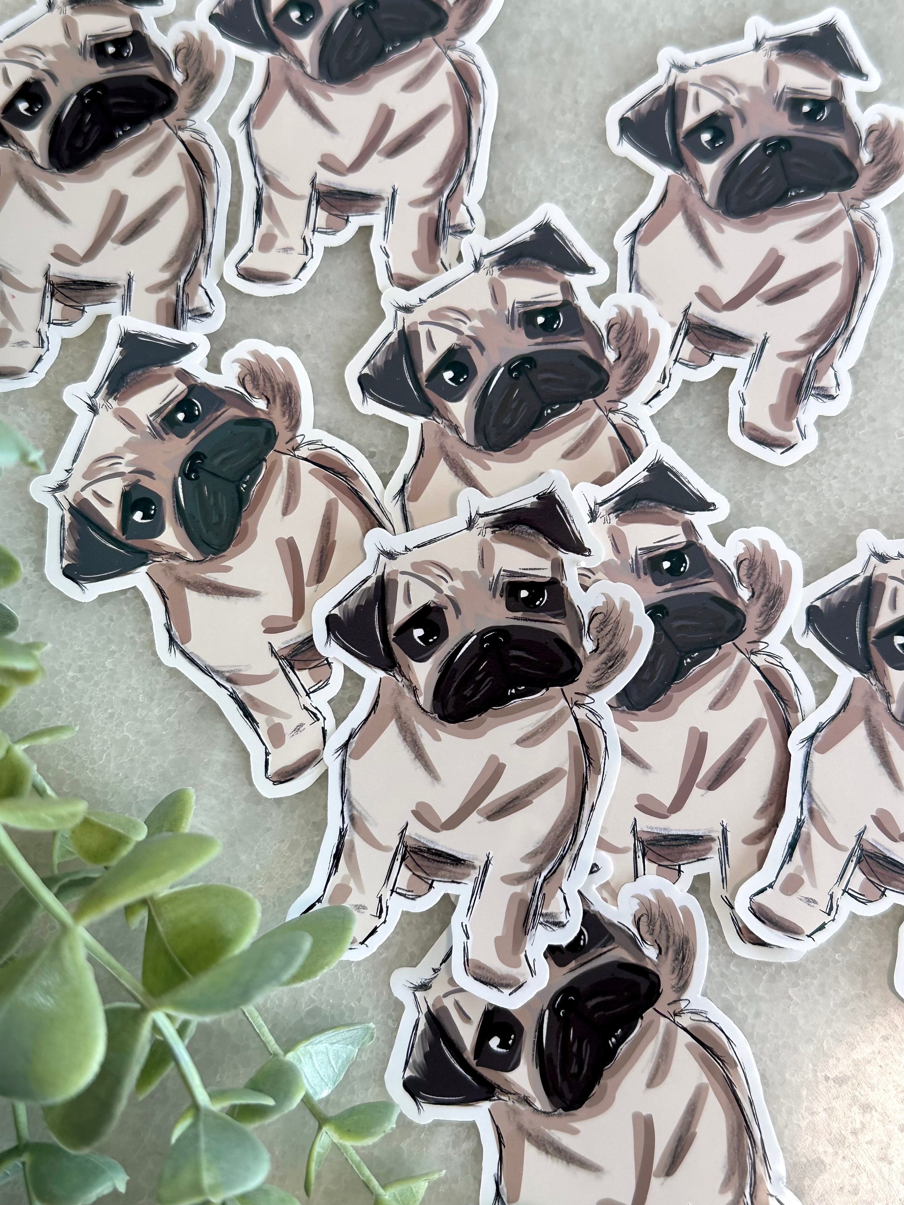 "Pug Puppy" Dog Lover Sticker