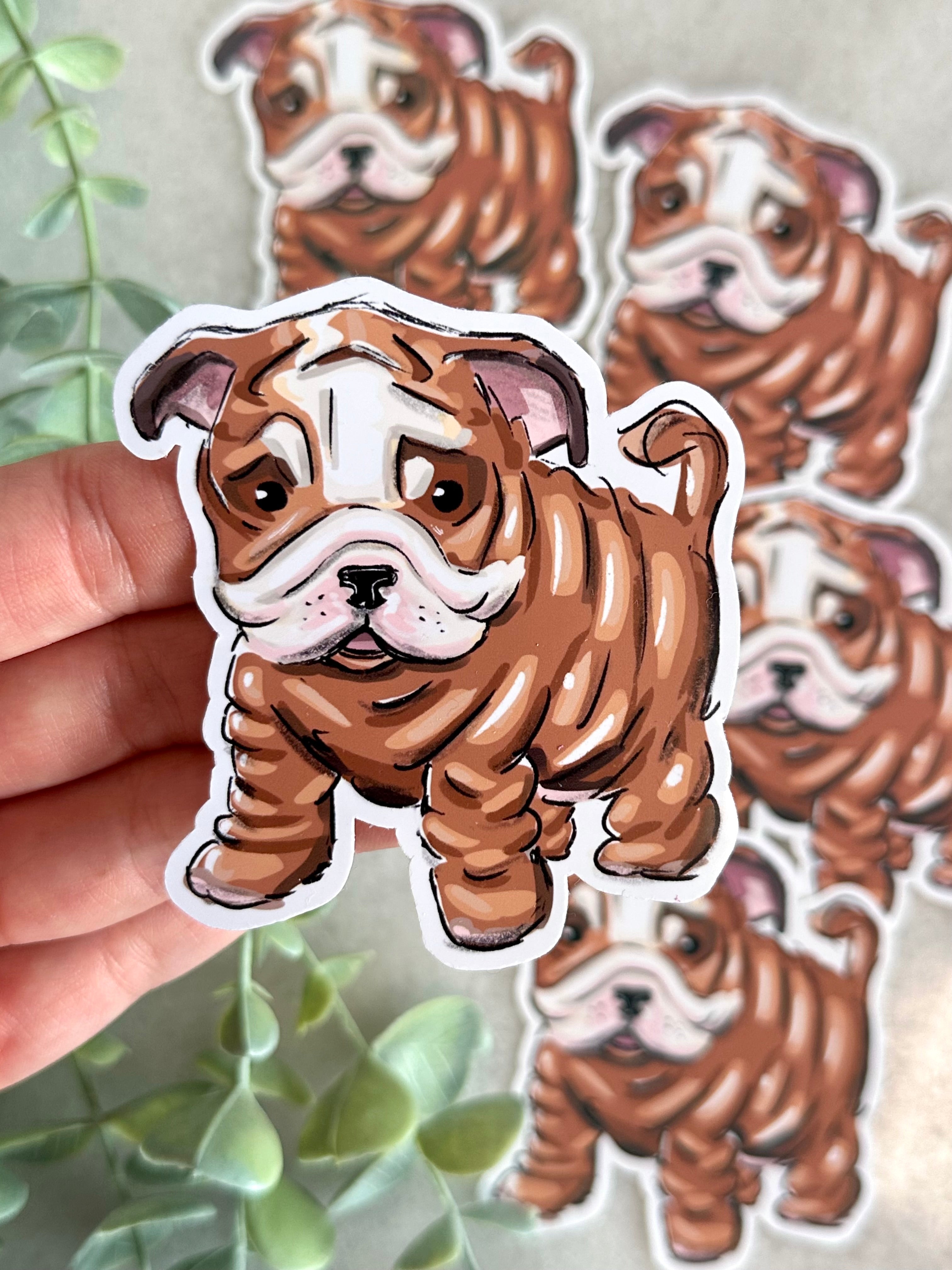 "Bulldog Puppy" Dog Lover Sticker