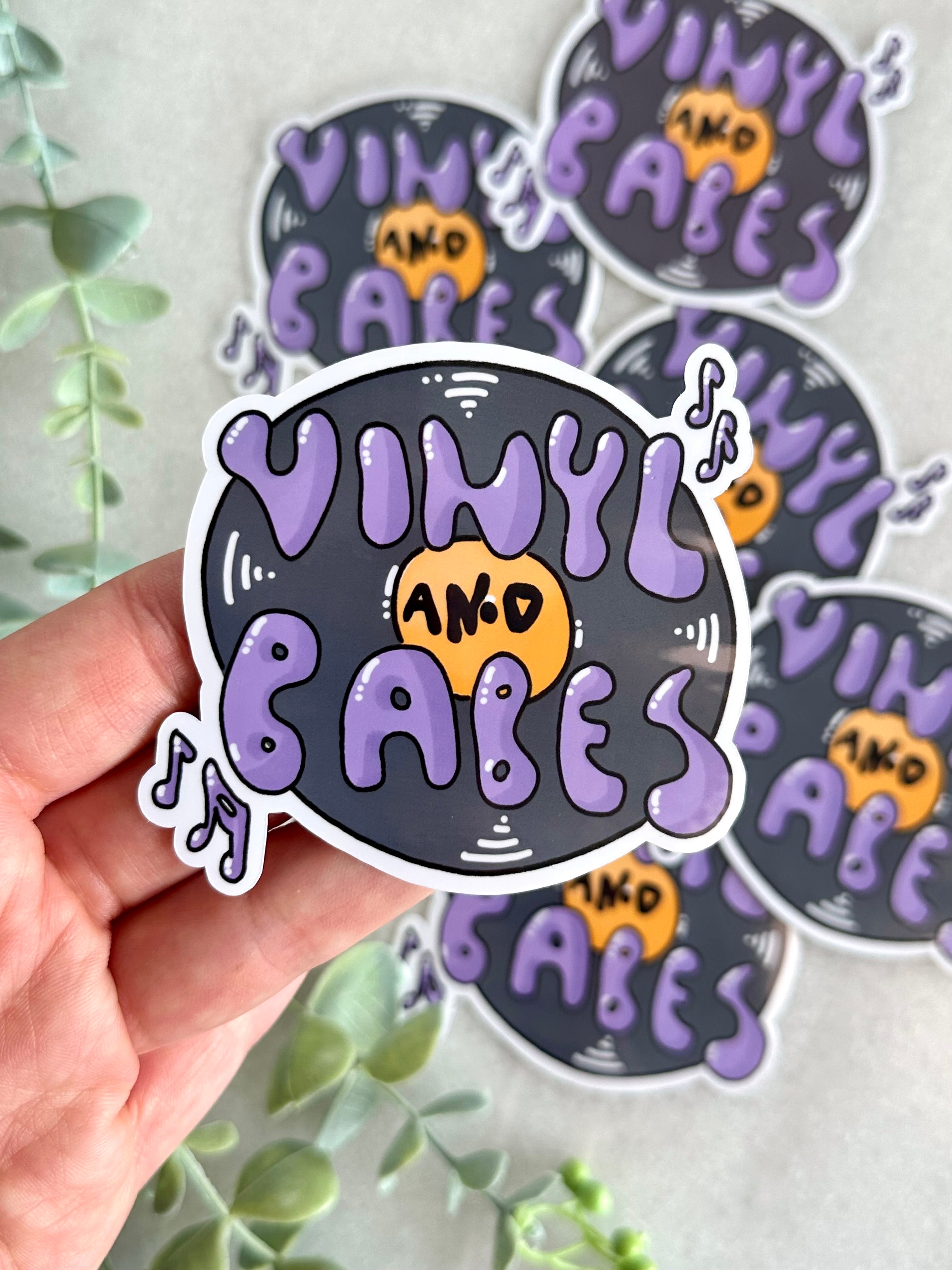 "Vinyl & Babes" Music Lover Sticker