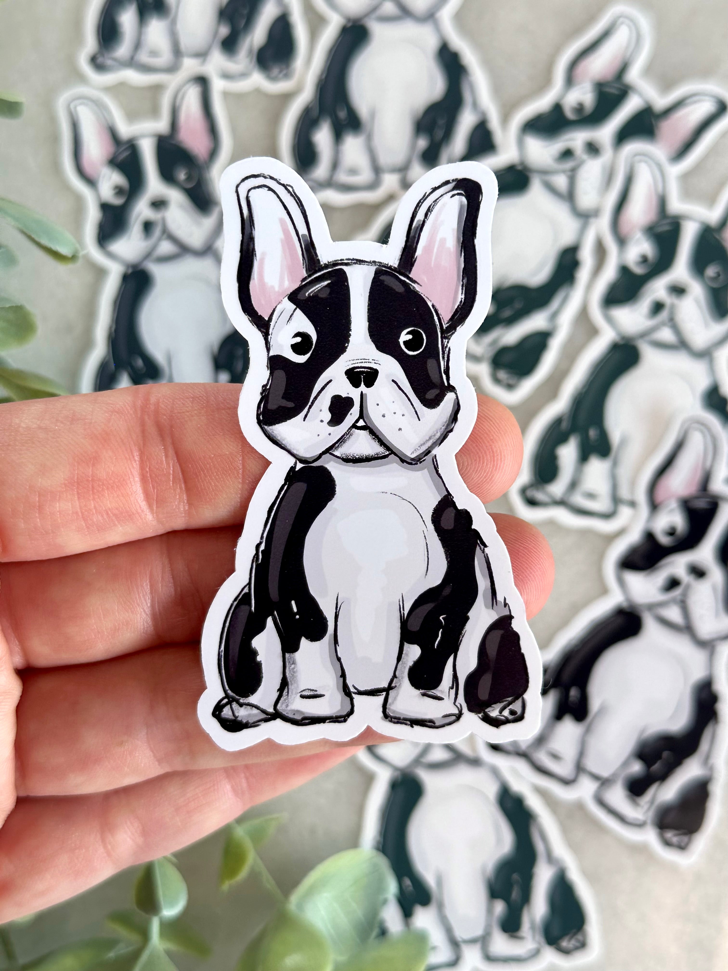 "Dotted Frenchie Puppy" Dog Lover Sticker