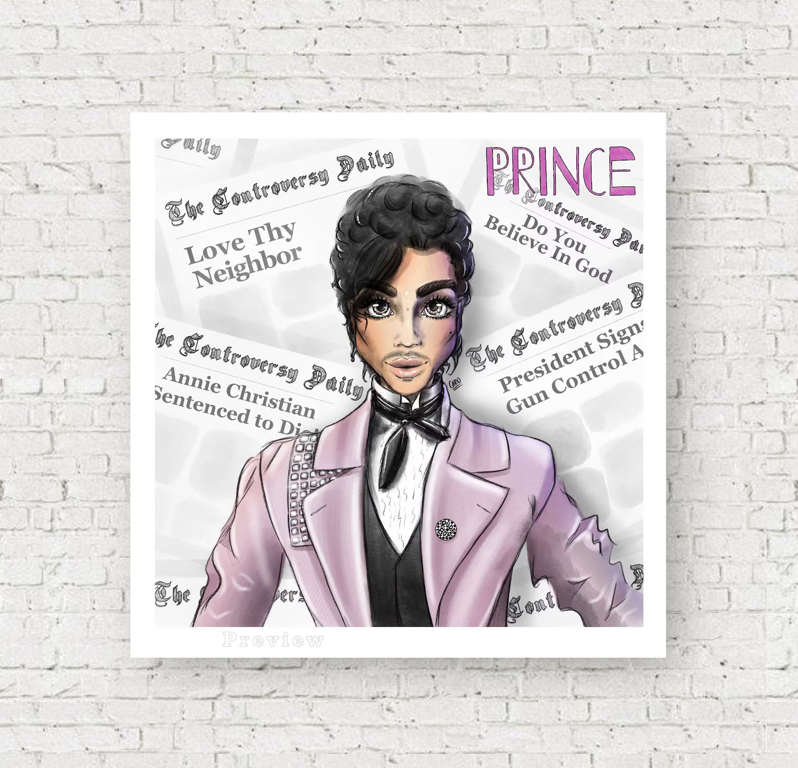 "Am I Straight Or Gay?" Prince Inspired Art Print