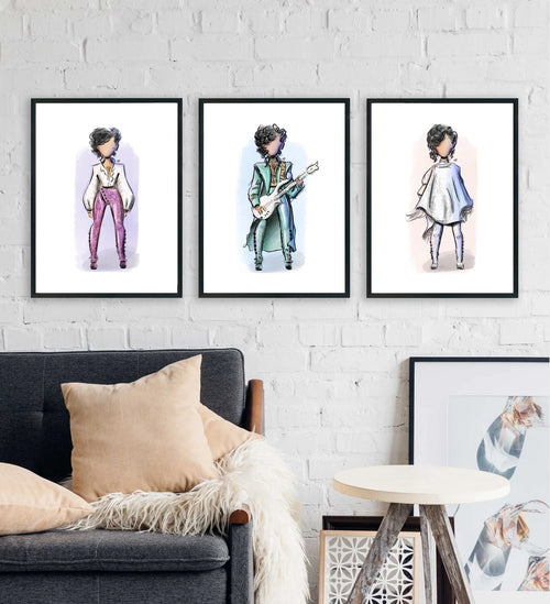 "AMA Outfits Green" Prince Inspired Art Print
