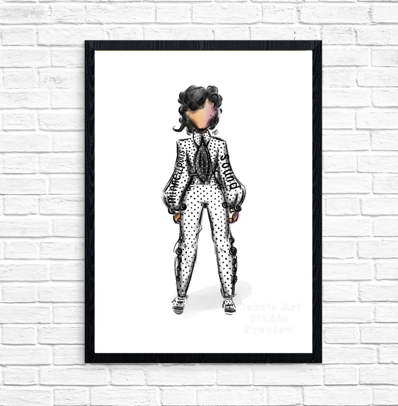 "Polkadot Suit" Prince Inspired Art Print