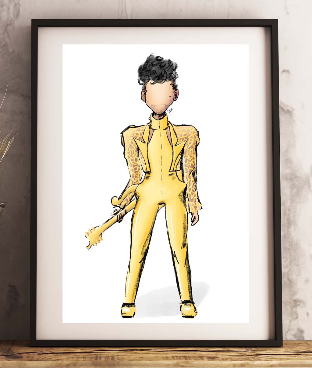 "Glam Slam '92 Yellow" Prince Inspired Art Print