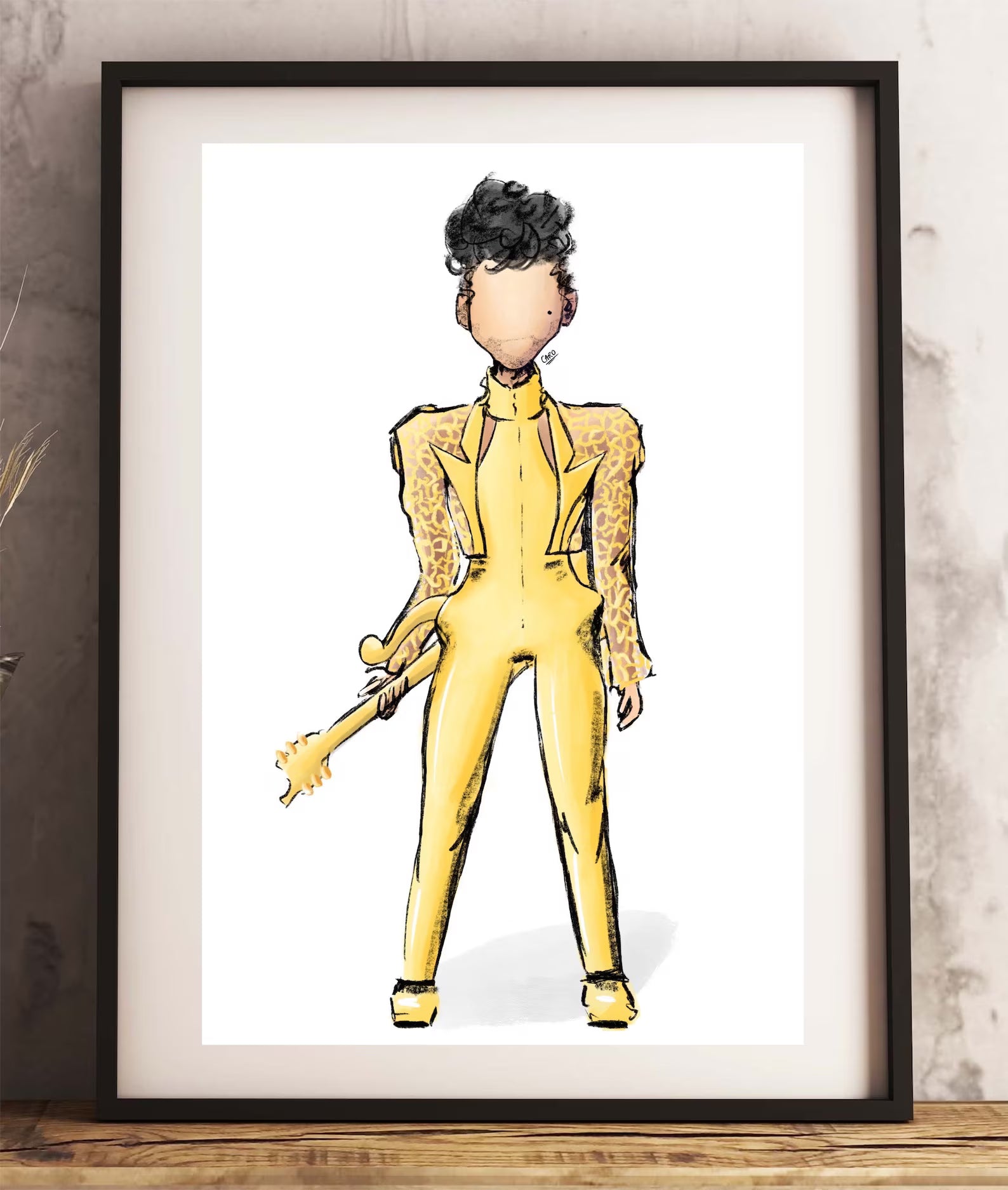 "Glam Slam '92 Yellow" Prince Inspired Art Print