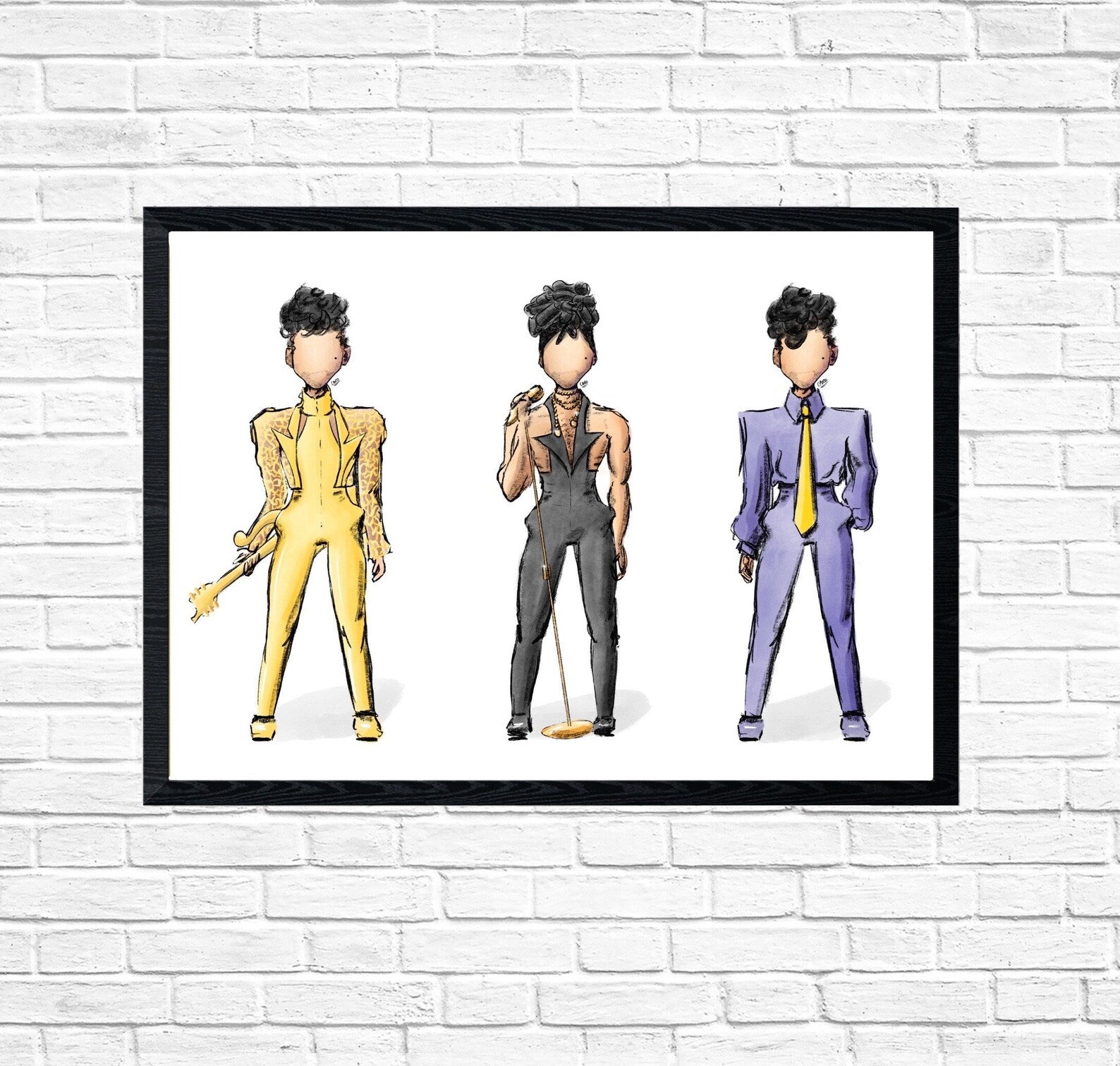 "Glam Slam '92 Outfits" Prince Inspired Art Print