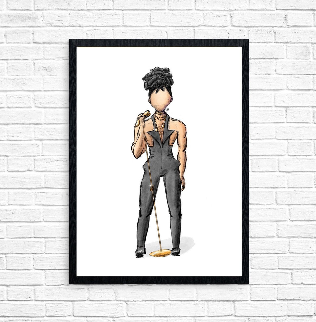 "Glam Slam '92 Black" Prince Inspired Art Print