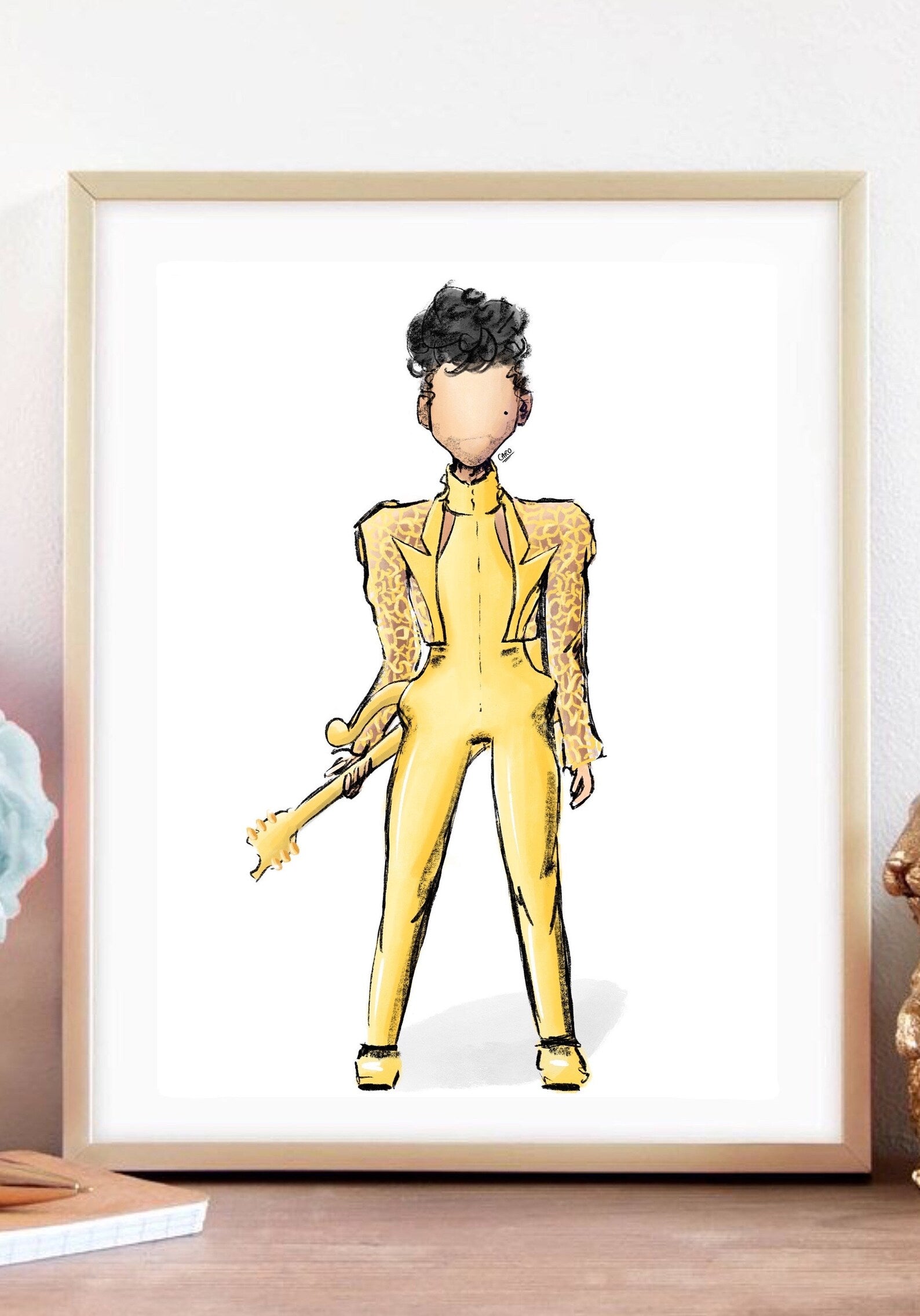 "Glam Slam '92 Yellow" Prince Inspired Art Print