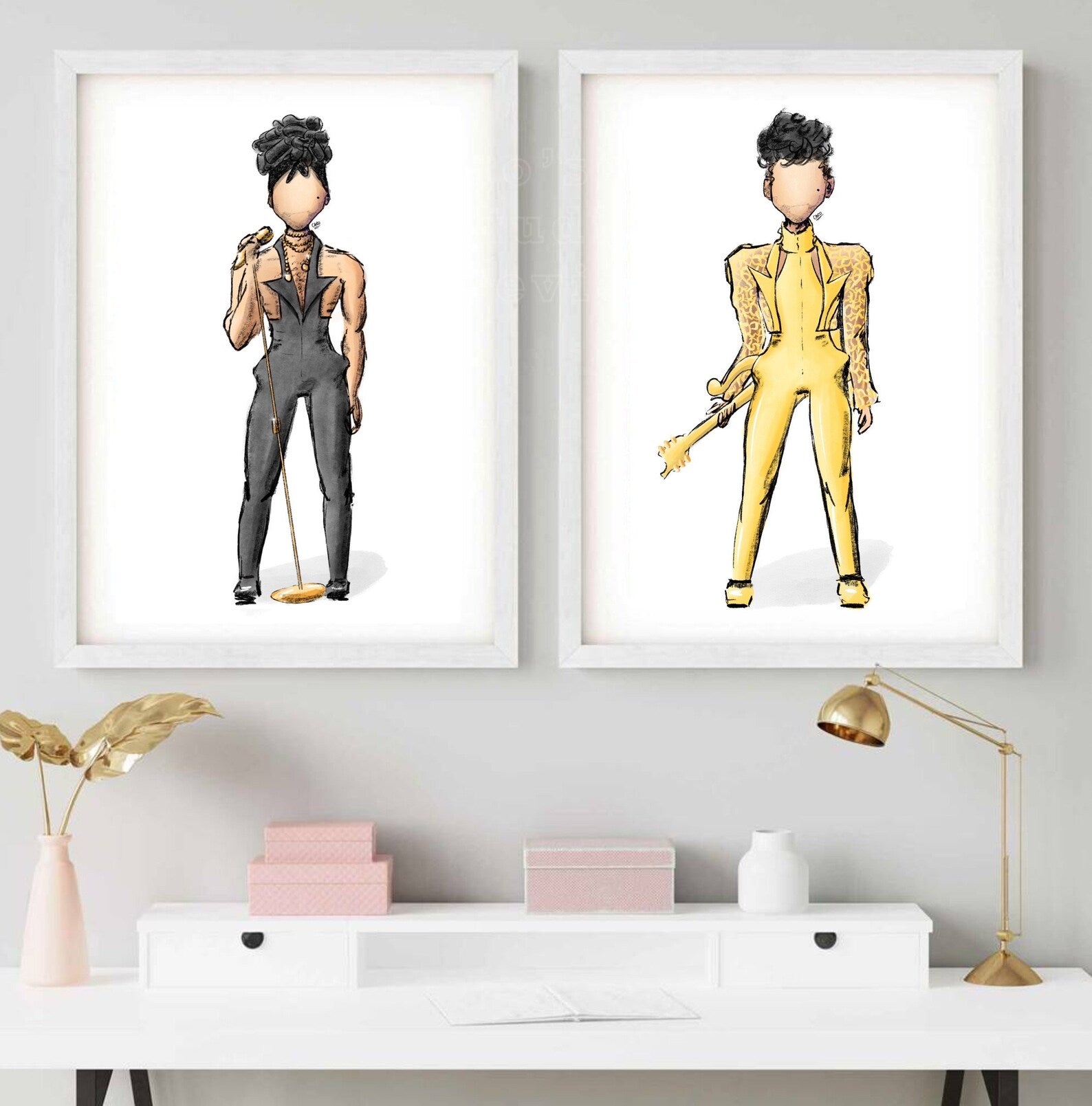"Glam Slam '92 Yellow" Prince Inspired Art Print