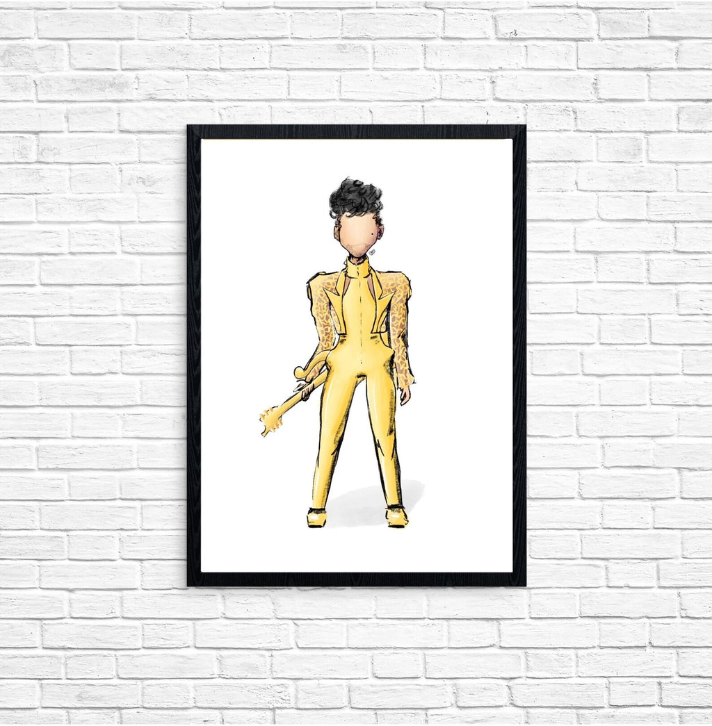 "Glam Slam '92 Yellow" Prince Inspired Art Print