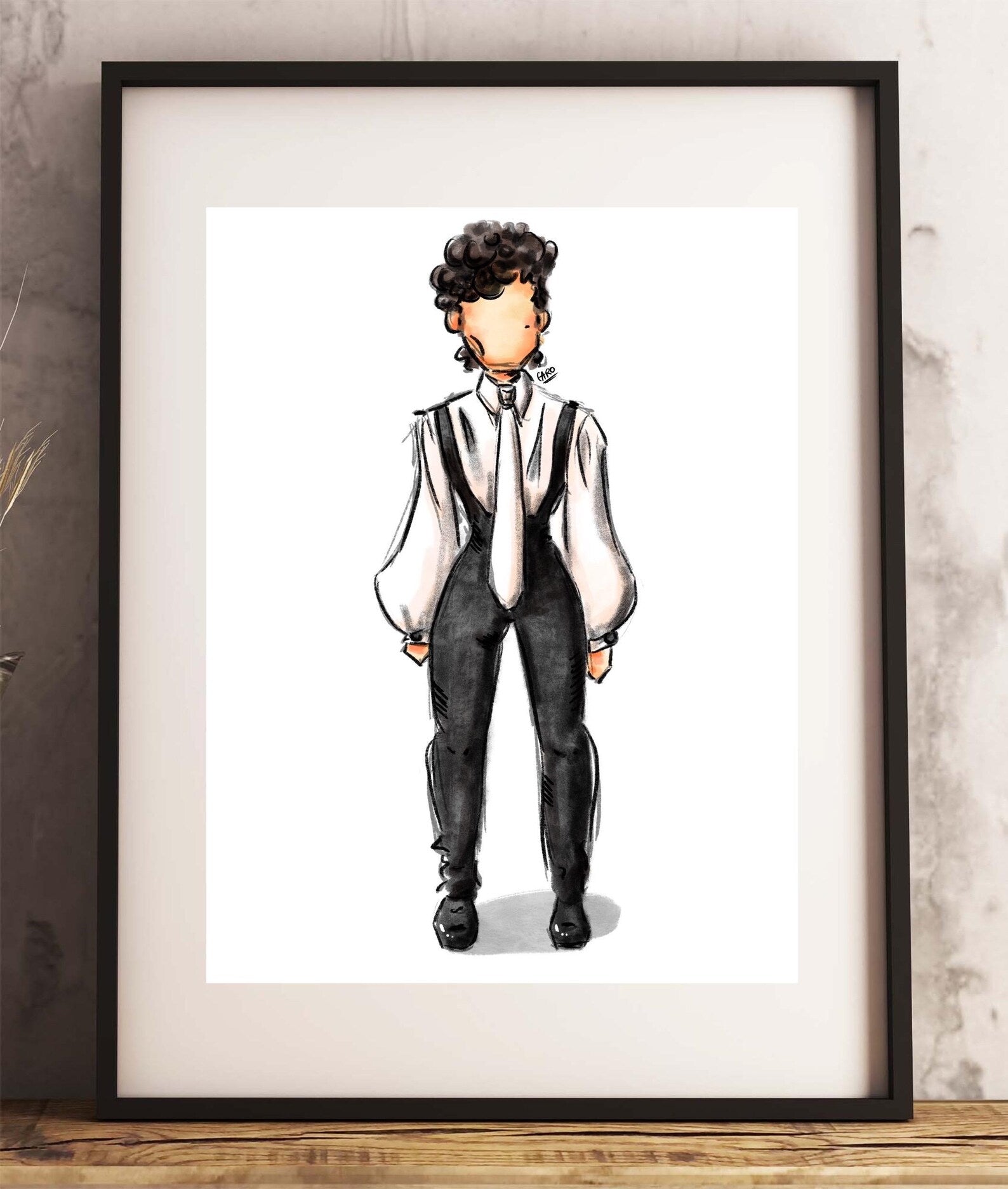 "D&P Damn U Outfit" Prince Inspired Art Print
