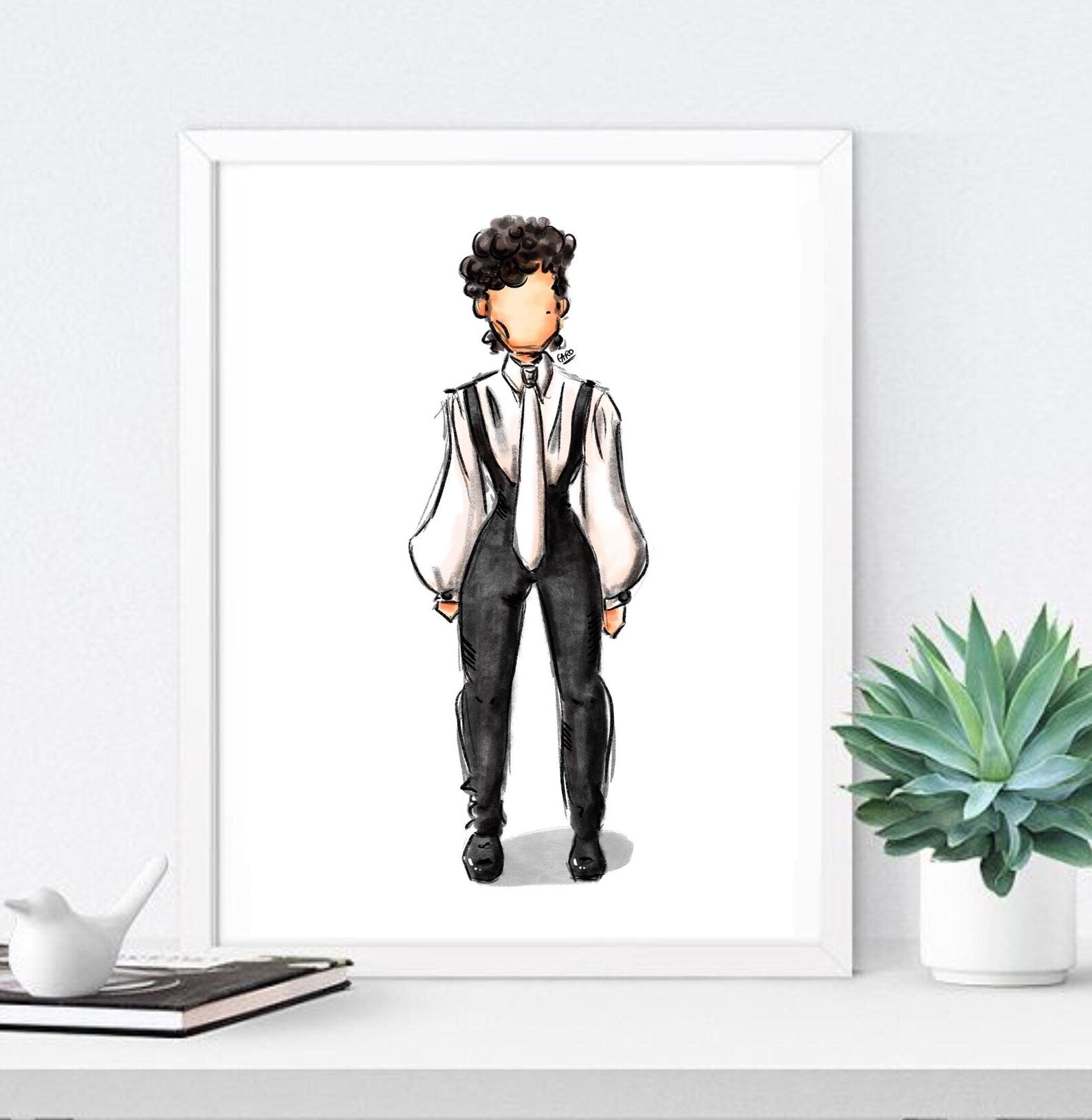 "D&P Damn U Outfit" Prince Inspired Art Print