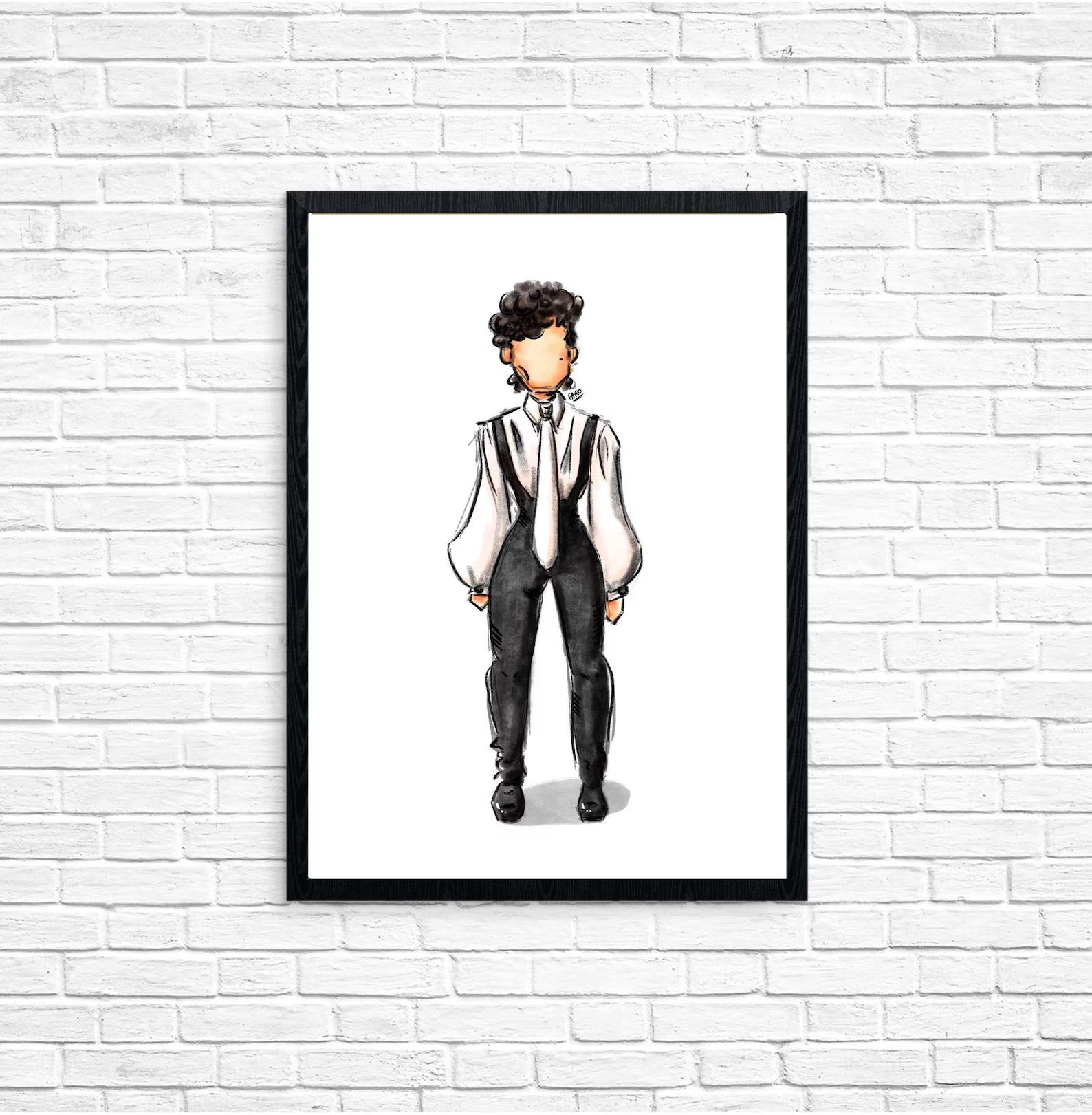 "D&P Damn U Outfit" Prince Inspired Art Print