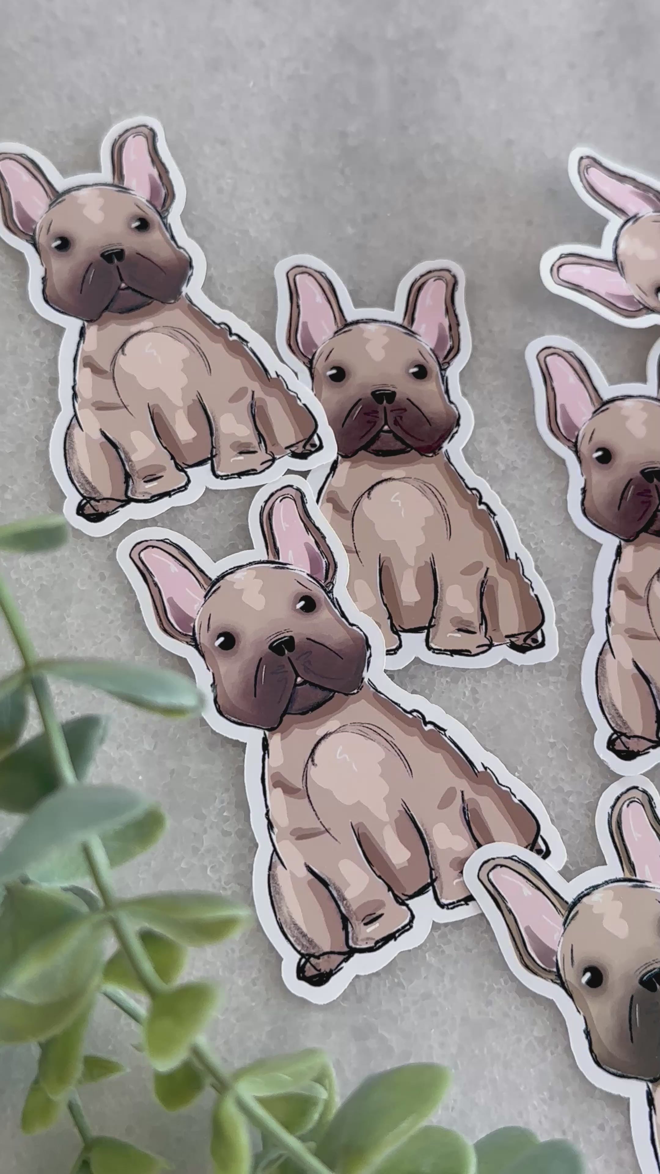 "Beige Frenchie Puppy" Dog Lover Sticker