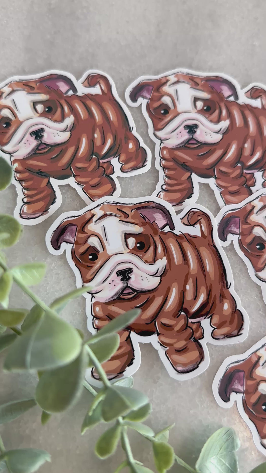 "Bulldog Puppy" Dog Lover Sticker