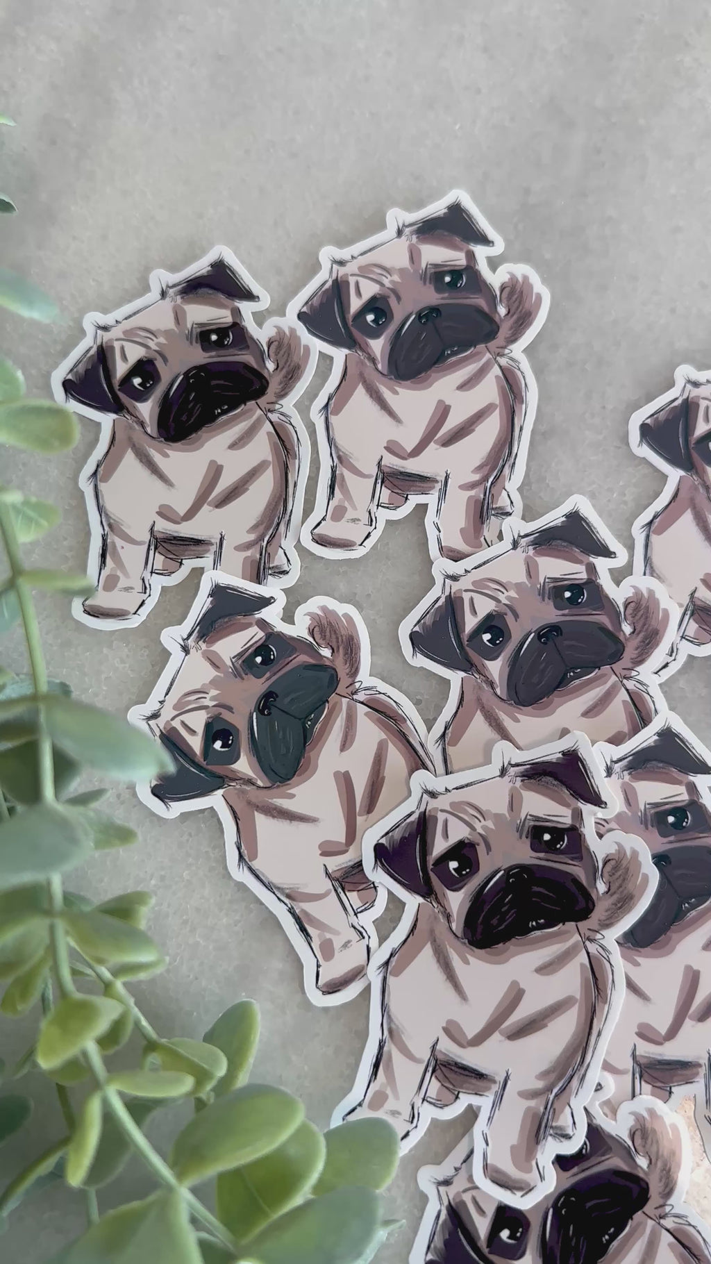 "Pug Puppy" Dog Lover Sticker