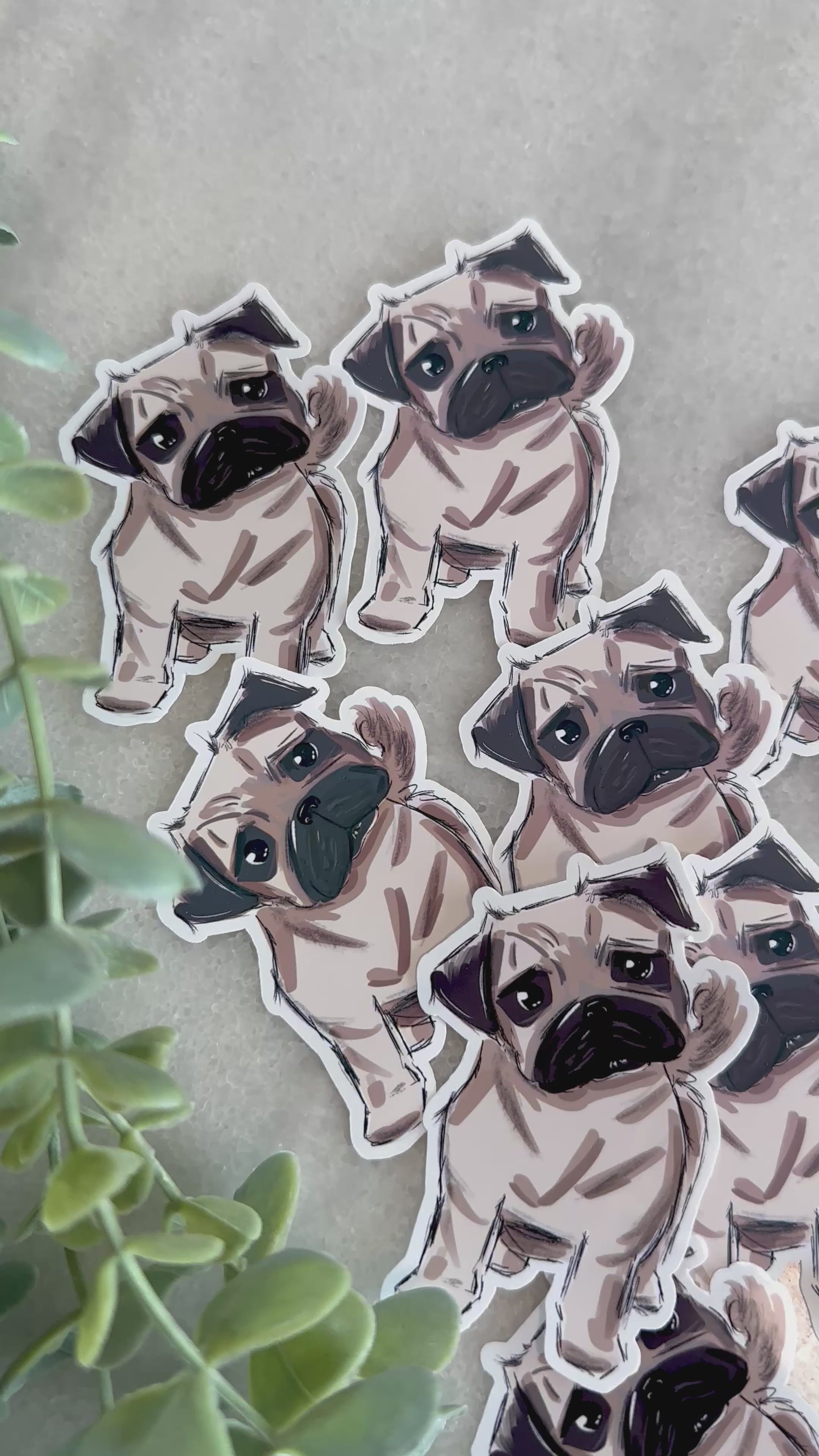 "Pug Puppy" Dog Lover Sticker
